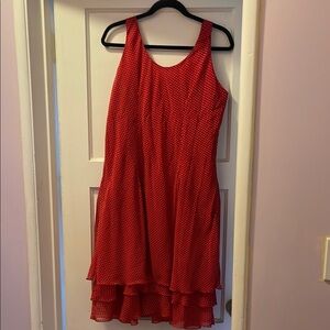 Elegant Red Polka Dot Dress